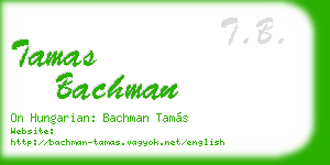 tamas bachman business card